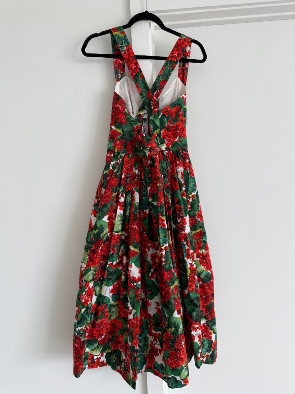 Dolce&Gabbana cotton dress in a vibrant geranium floral print - Size IT 46 - Picture 5 of 14
